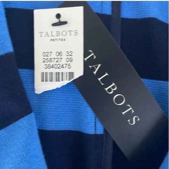 New Talbots Black Blue Striped Button Down Pockets Blazer
Nautical Petite medium - Picture 10 of 15